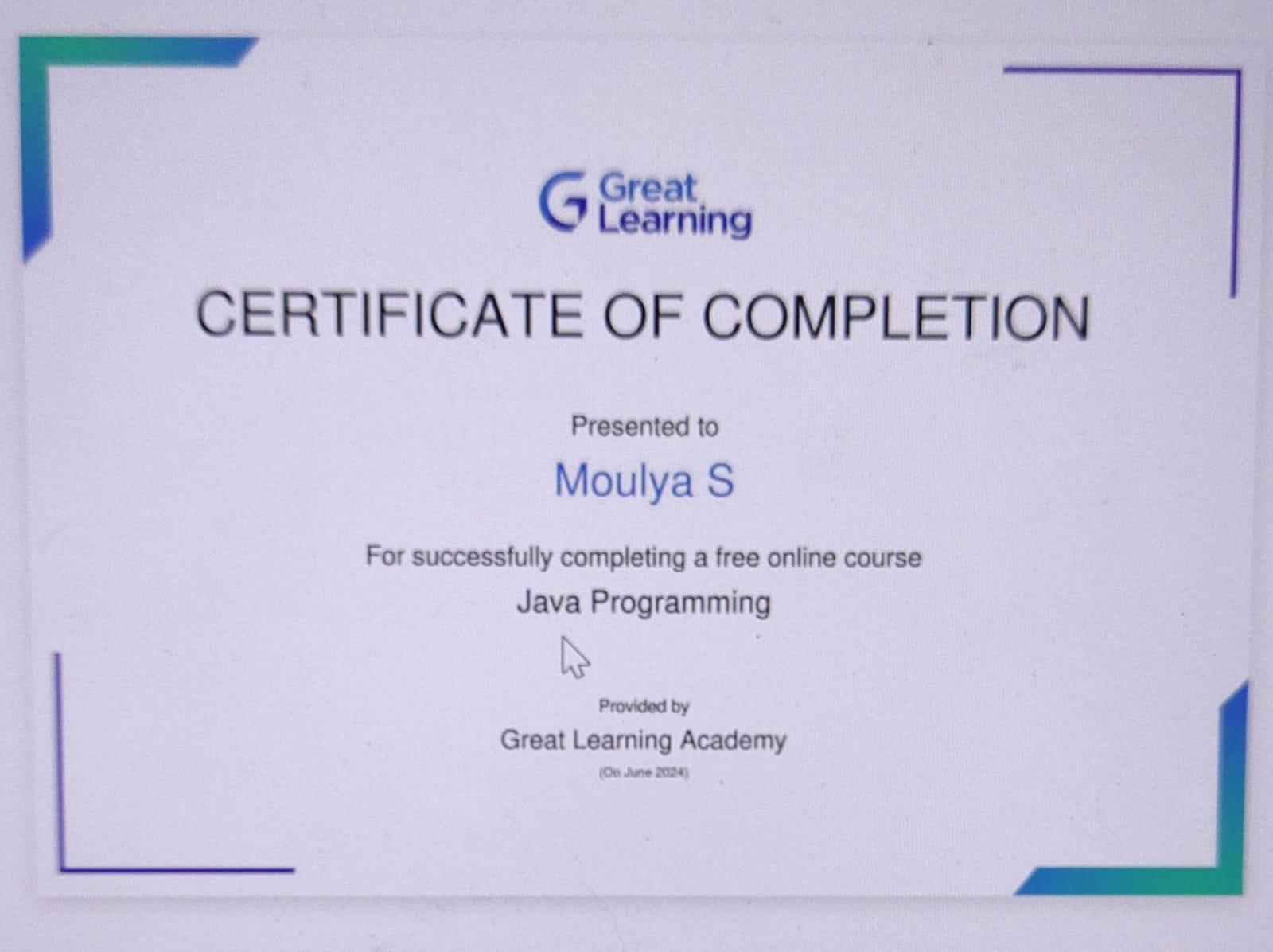 Java Programming Certificate Icon